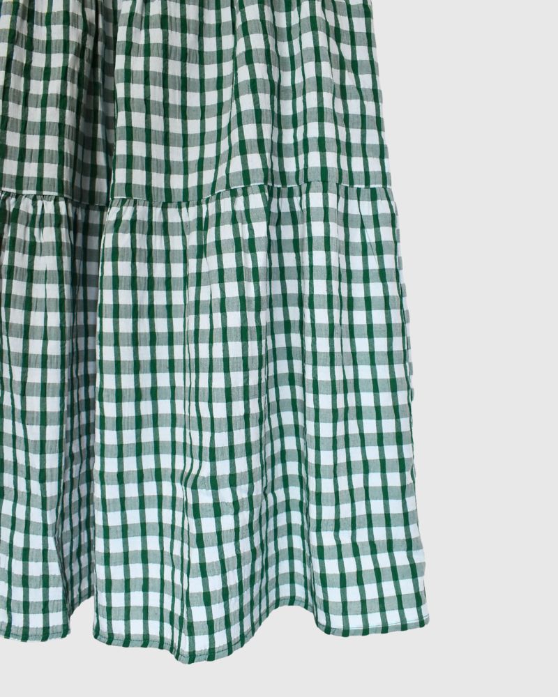 TIERED DESIGN SKIRT 'JEBI'  In Green