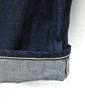 Denim tuck pants in OneWash