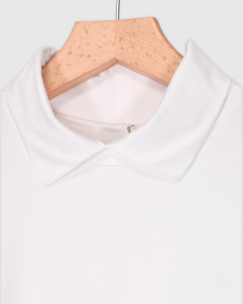 High neck collar P/O in White