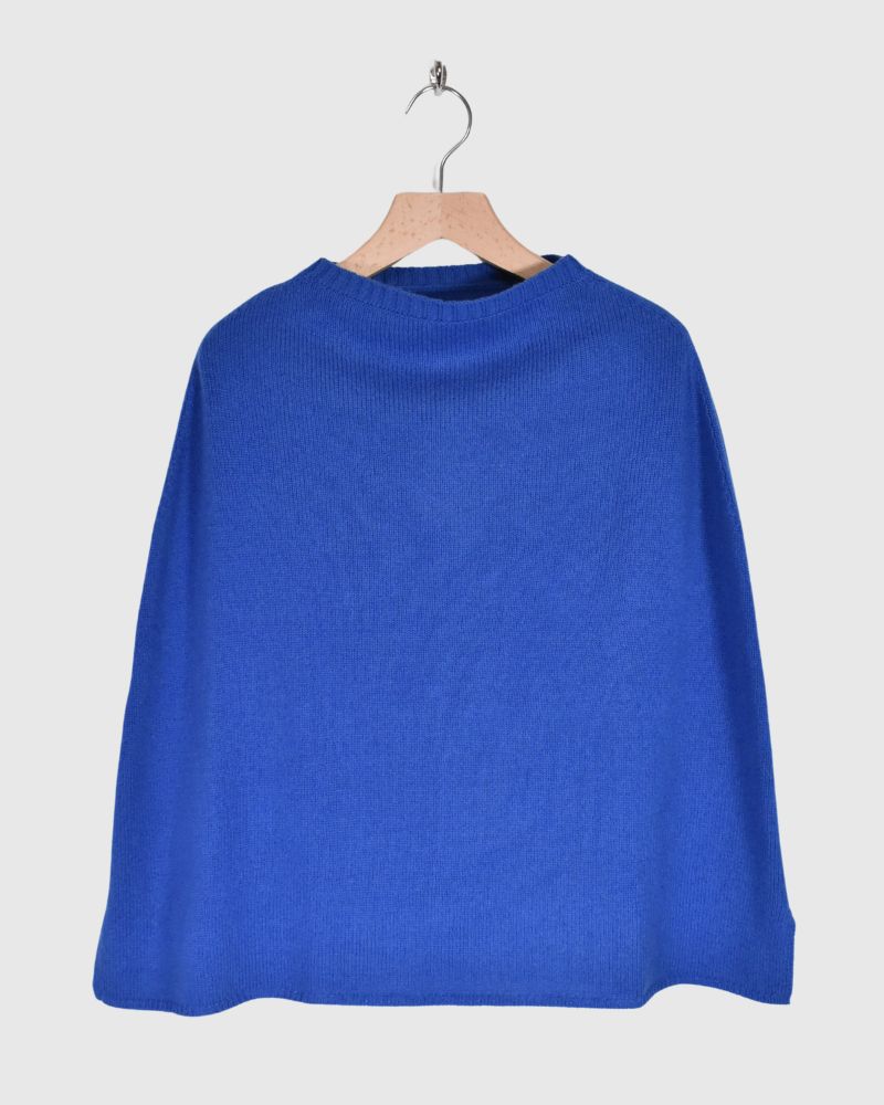 Shepherd Knit Cape in Blue