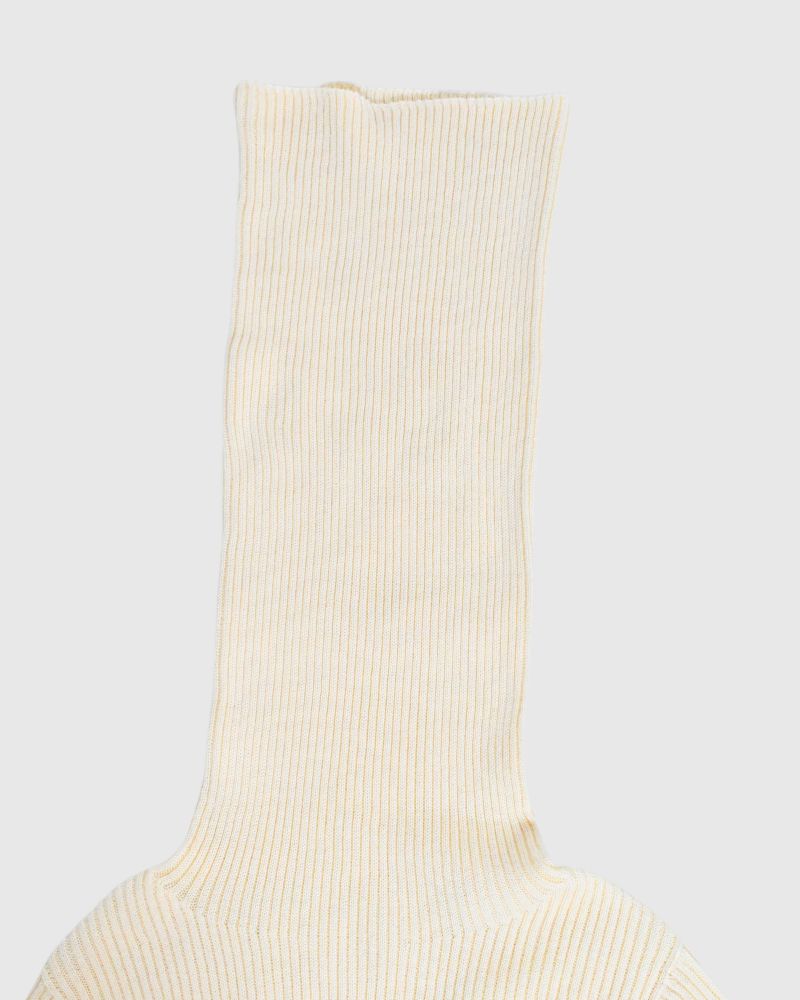 RIB JAPAN WHOLE GARMENT TURTLENECK PULLOVER in Natural