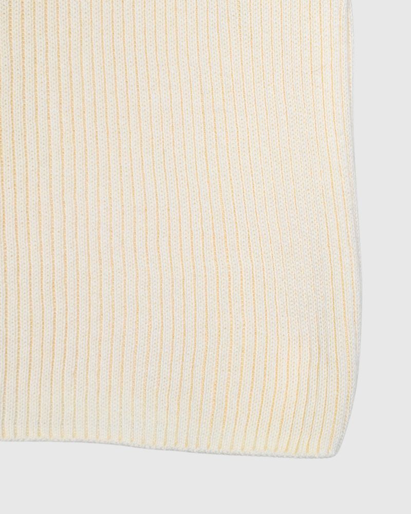 RIB JAPAN WHOLE GARMENT TURTLENECK PULLOVER in Natural