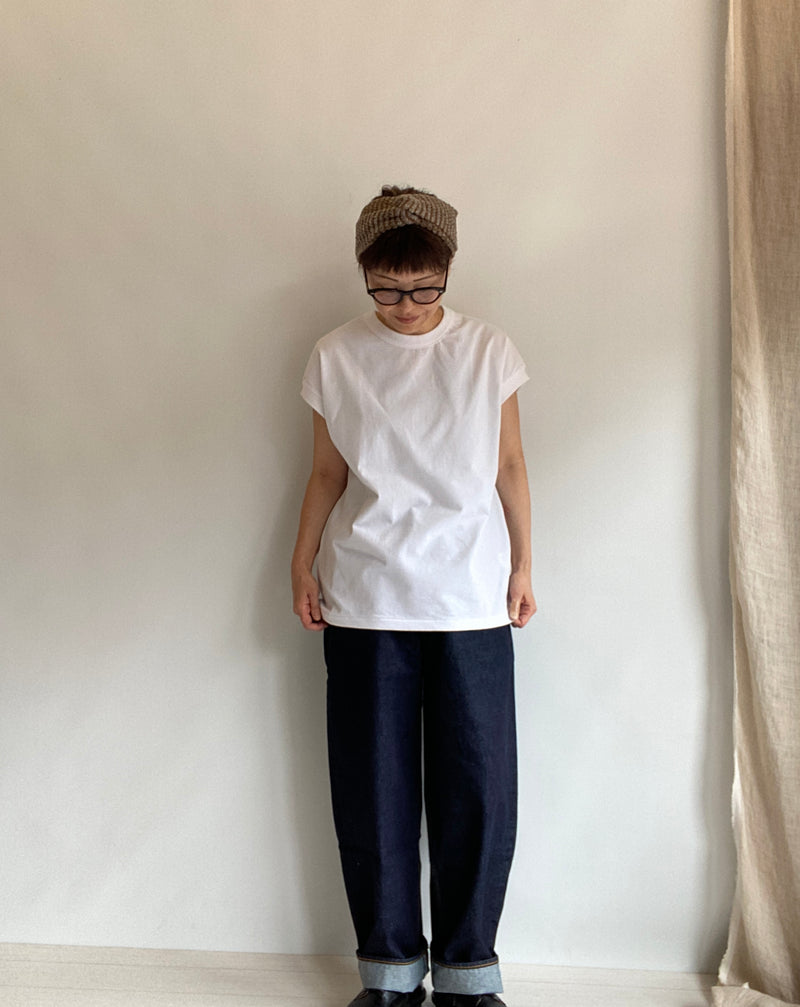 Twisted Cotton Sheeting Drop Shoulder Tee