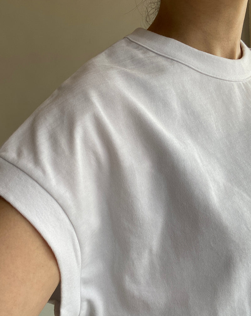Twisted Cotton Sheeting Drop Shoulder Tee