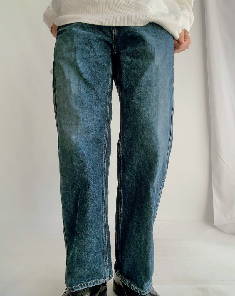 Ball-rimmed PKT Straight Denim in Indigo