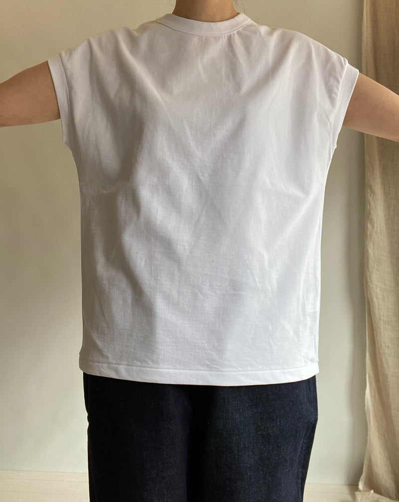 Twisted Cotton Sheeting Drop Shoulder Tee