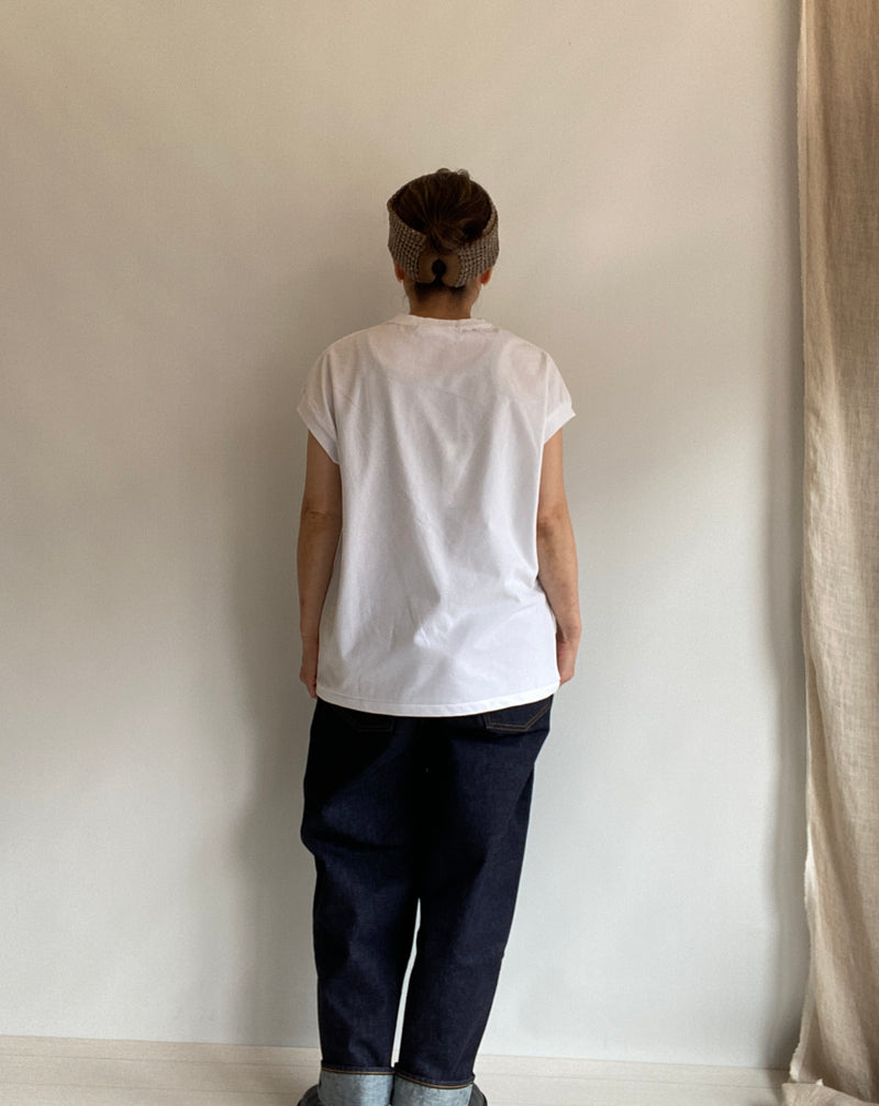 Twisted Cotton Sheeting Drop Shoulder Tee