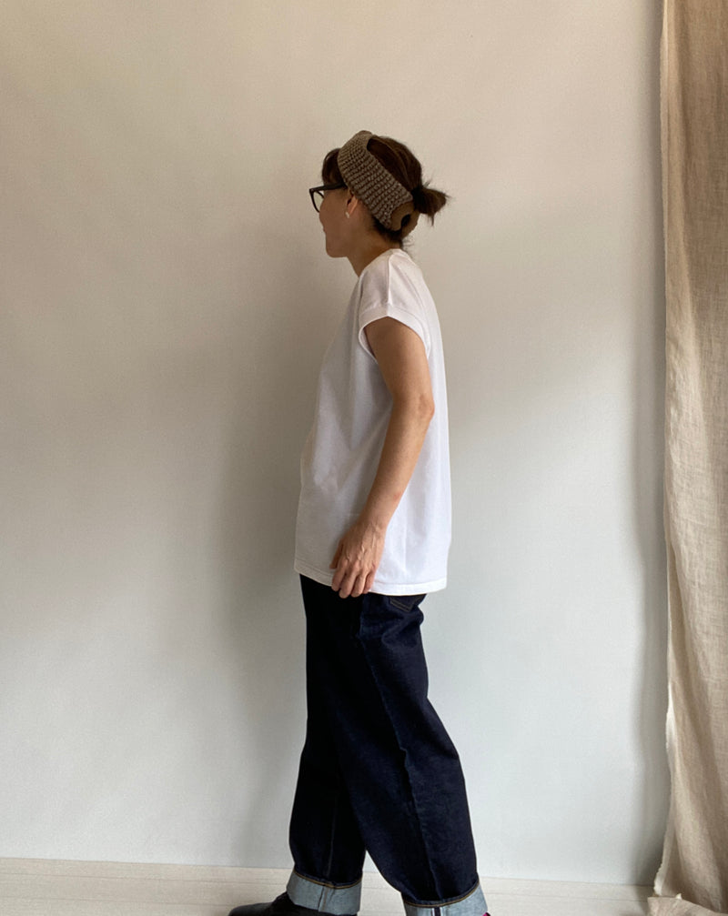 Twisted Cotton Sheeting Drop Shoulder Tee