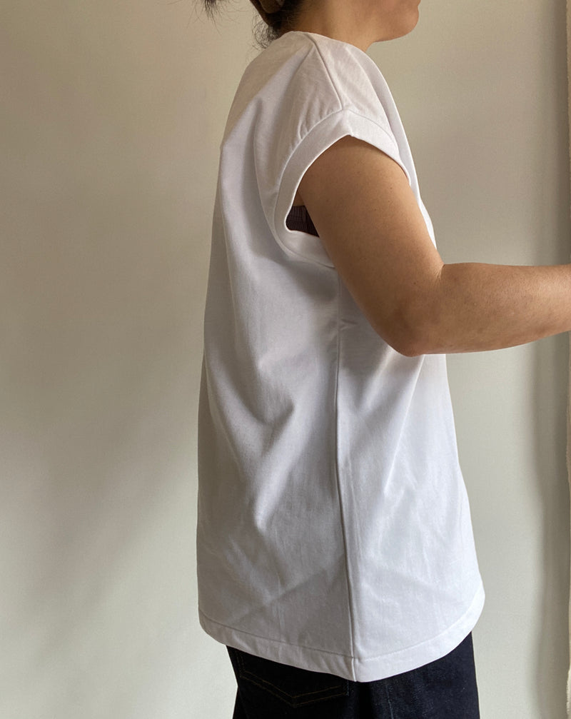 Twisted Cotton Sheeting Drop Shoulder Tee
