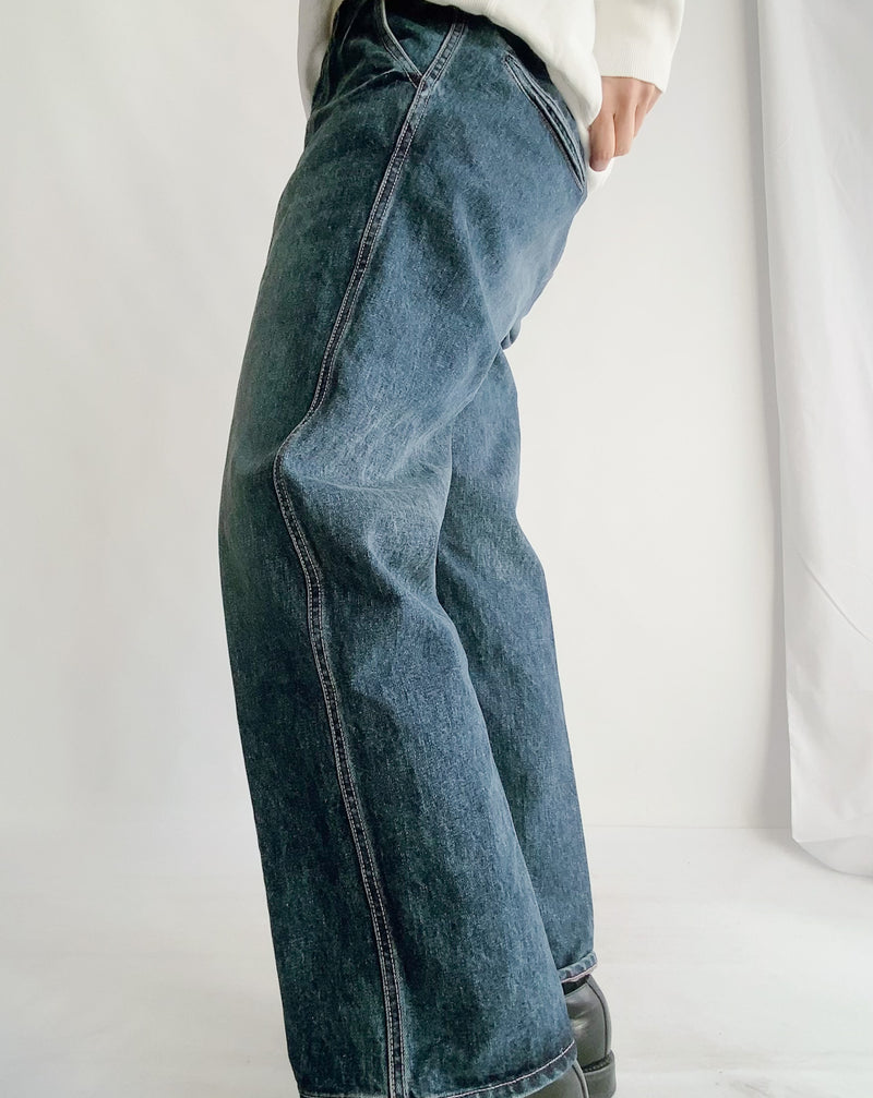 Ball-rimmed PKT Straight Denim in Indigo