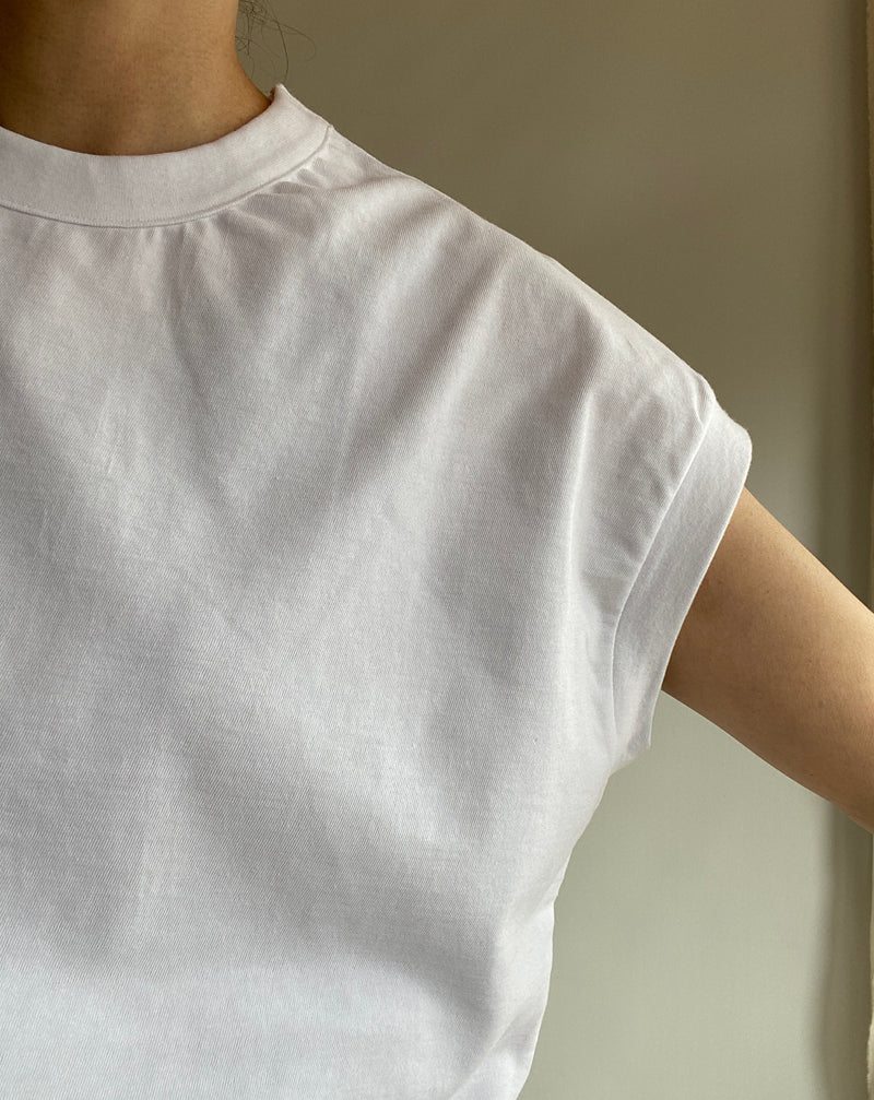 Twisted Cotton Sheeting Drop Shoulder Tee