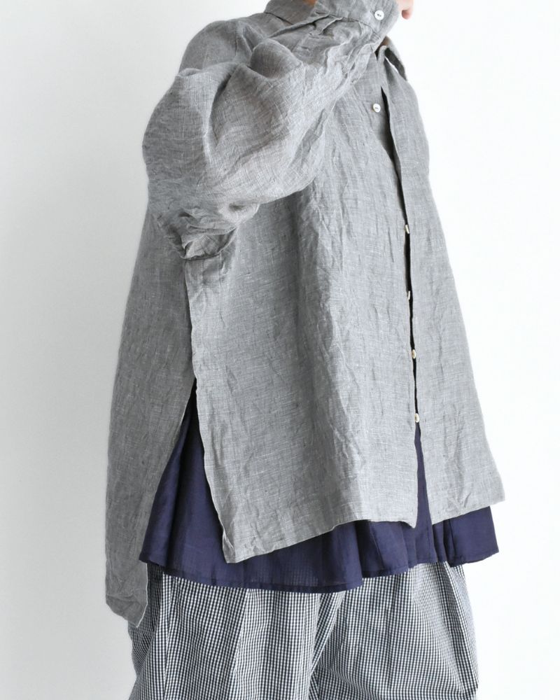 【GUPTIHA】Handwoven 60×60 Linen Square Shirt