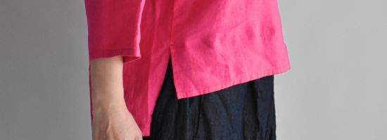 Color linen pullover in Pink