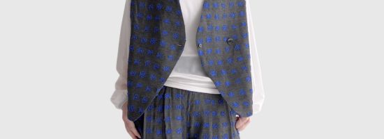 【WHYTO】Jacquard Asymmetry Vest & Wide Pants