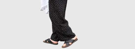 【denier】Ipeker Print Easy Pants in BlackDot