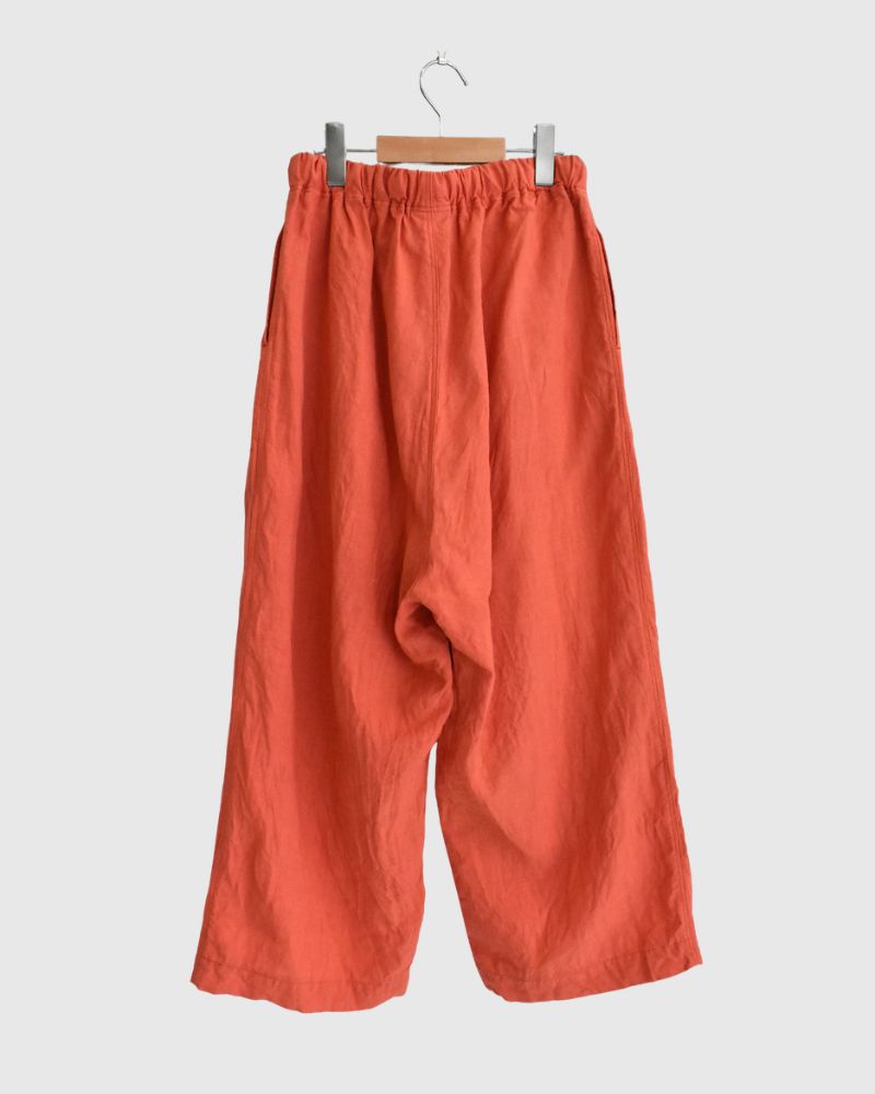 French Linen Wide Pants in Orange