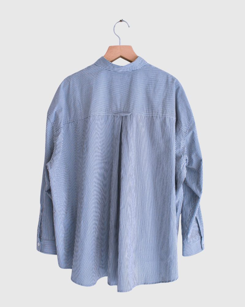 Regular Collar Big Shirt in Sax/Navy