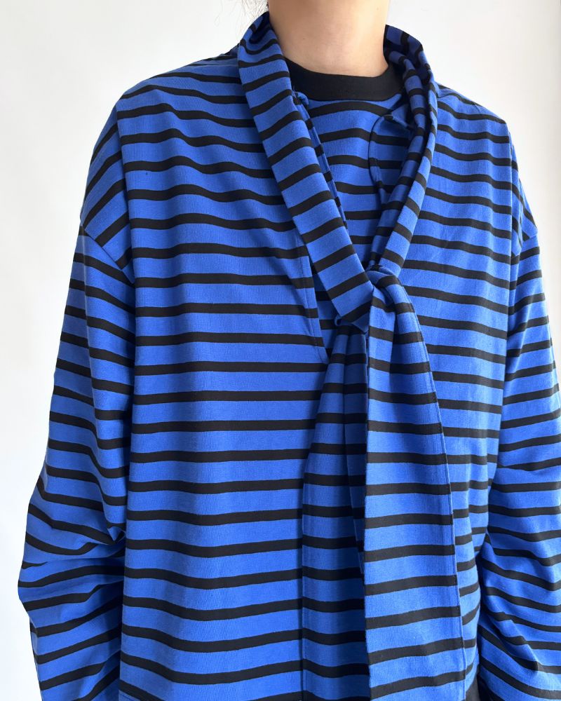 Taco Cotton Border Tie Royal in Navy/Black