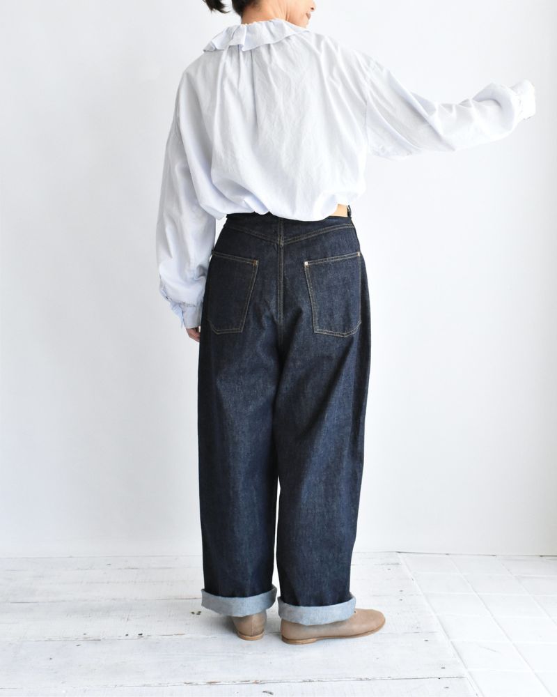 13oz Uneven Yarn Buggy Denim Pants in OneWash