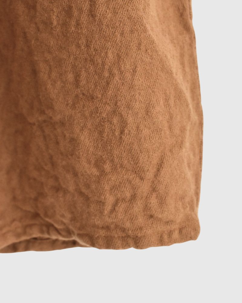 CAMILLE WOOL TUCK PANTS in Camel
