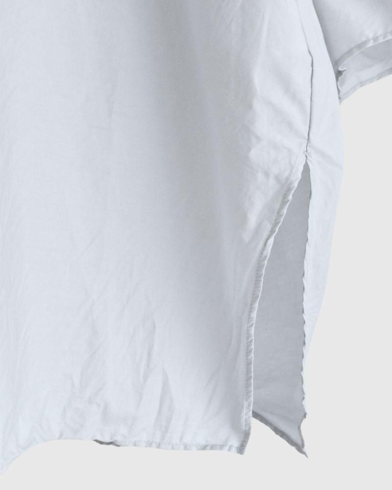 Cuff Ruffle Oversized Shirt in SilverGray