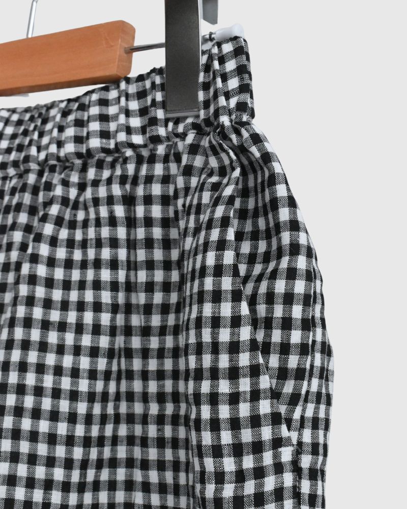 Gingham Check Pants in White/Black