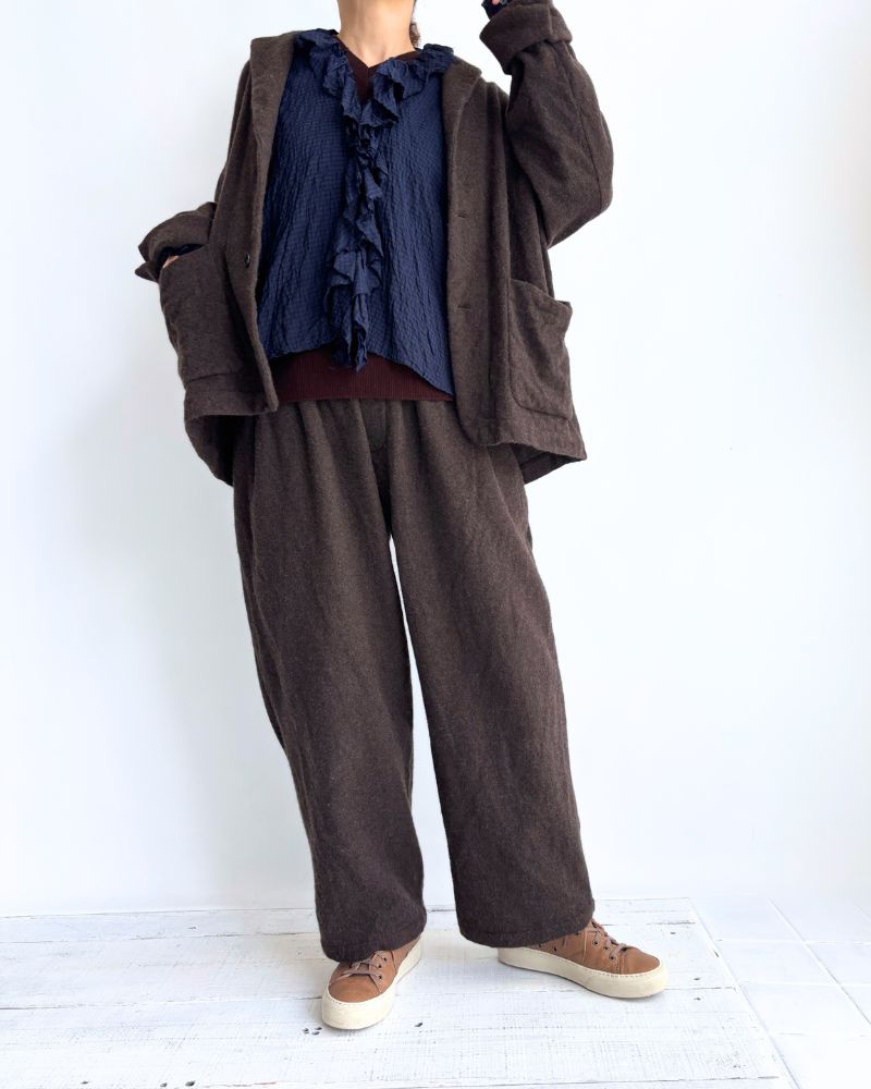 Wool tailored jacket in Brown