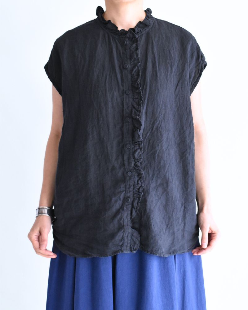 French/SL Frill Collar Shirt in Marine