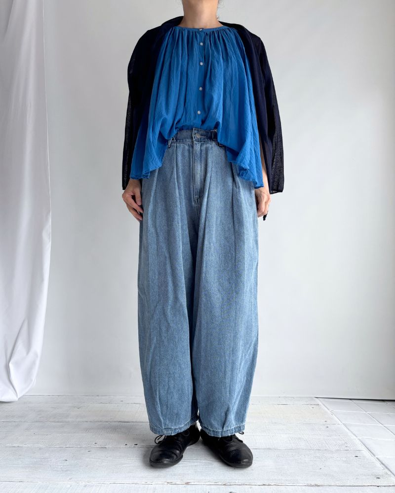 Hem Design Cocoon Silhouette Denim 'SAFY' in LightIndigo
