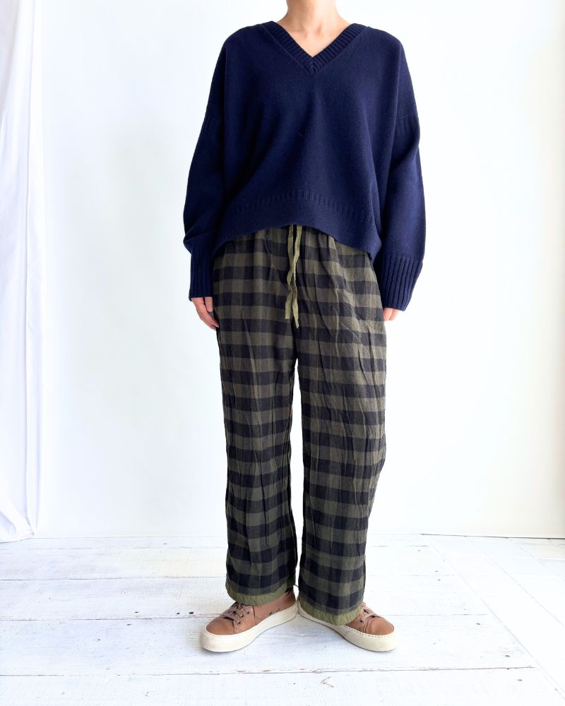 40s ORGANIC POPLIN (OVERDYE) EASY PANTS in ArrasGreen