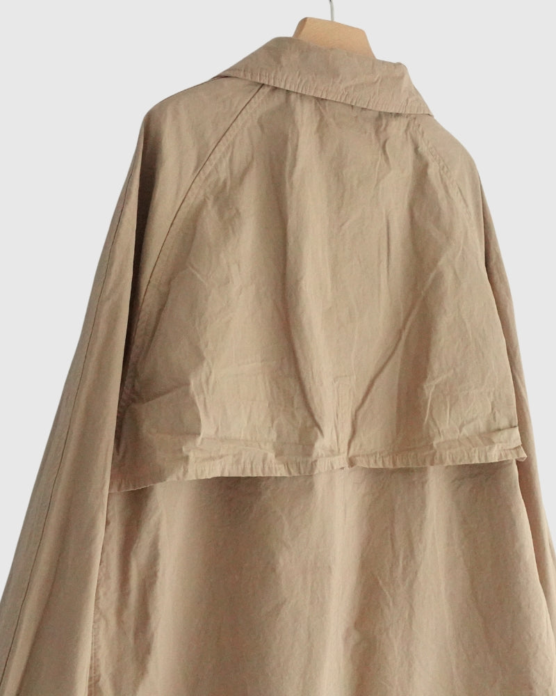 Balmacaan Short Coat in GrayKhaki
