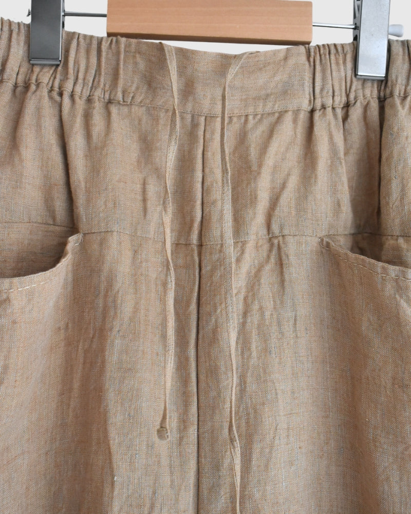 Handwoven 40 Linen Culottes in Beige