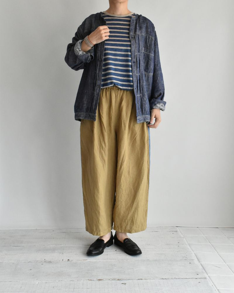 Side Line Kung Fu Pants in Brown Beige