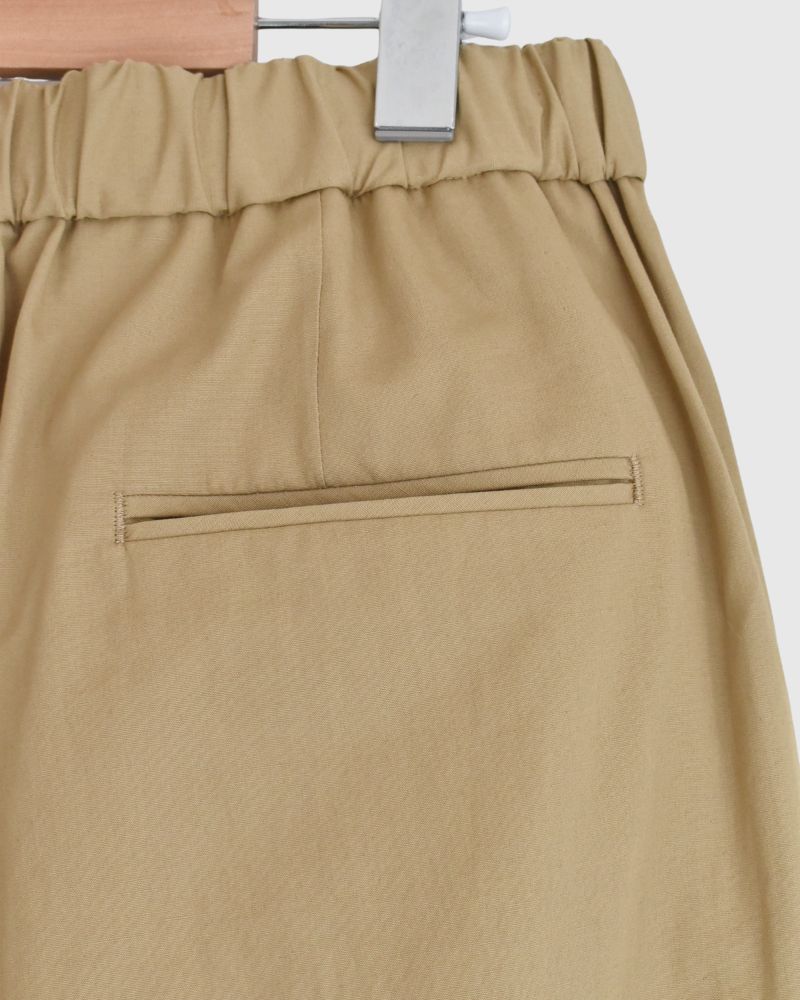 COTTON/LINEN DYED WEATHER 2TUCK WIDE EASY PANTS in Beige
