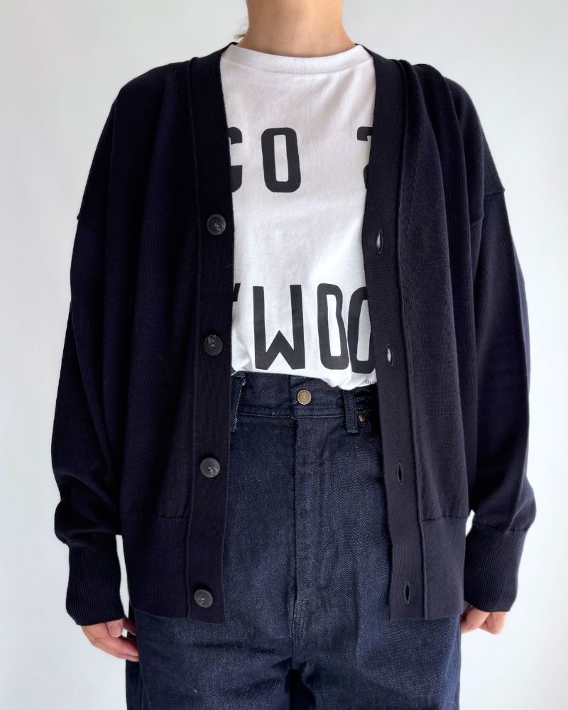 Merino Daddy Cardigan in Navy