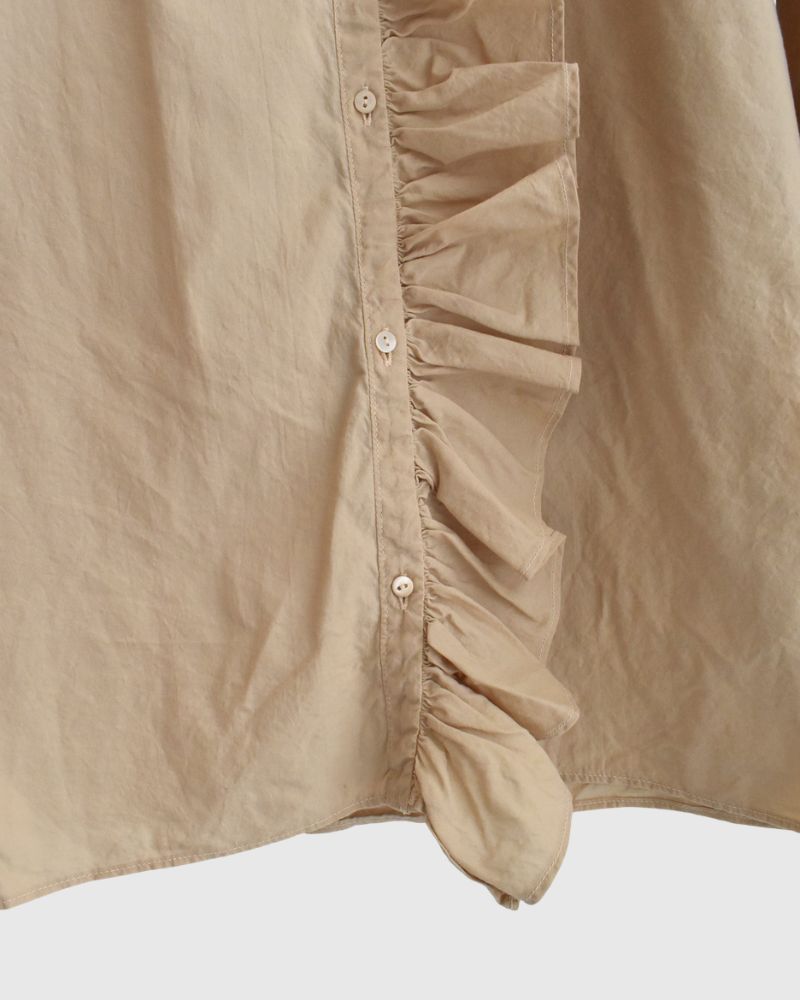 Ruffle Blouse in Beige