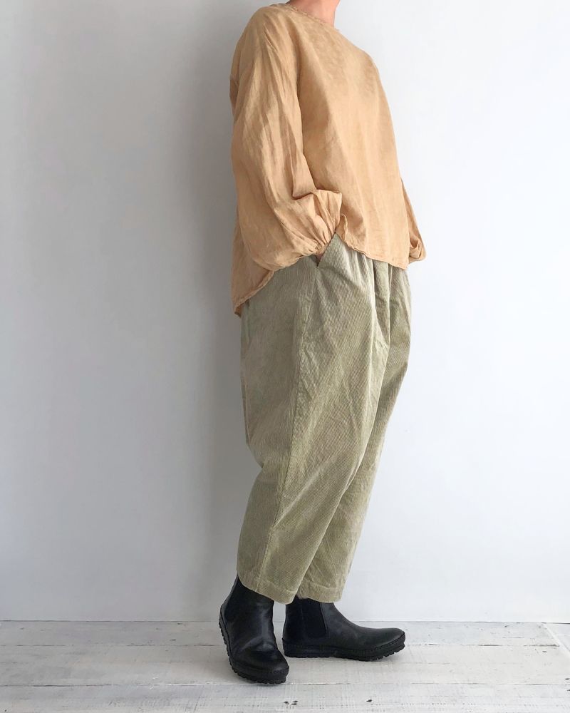 CORDUROY TAPERED PANTS in SageGreen