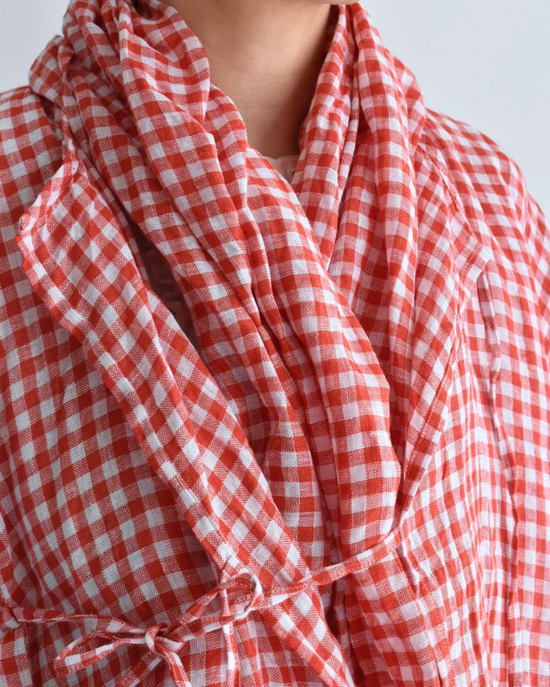 Gingham Check Linen Stole