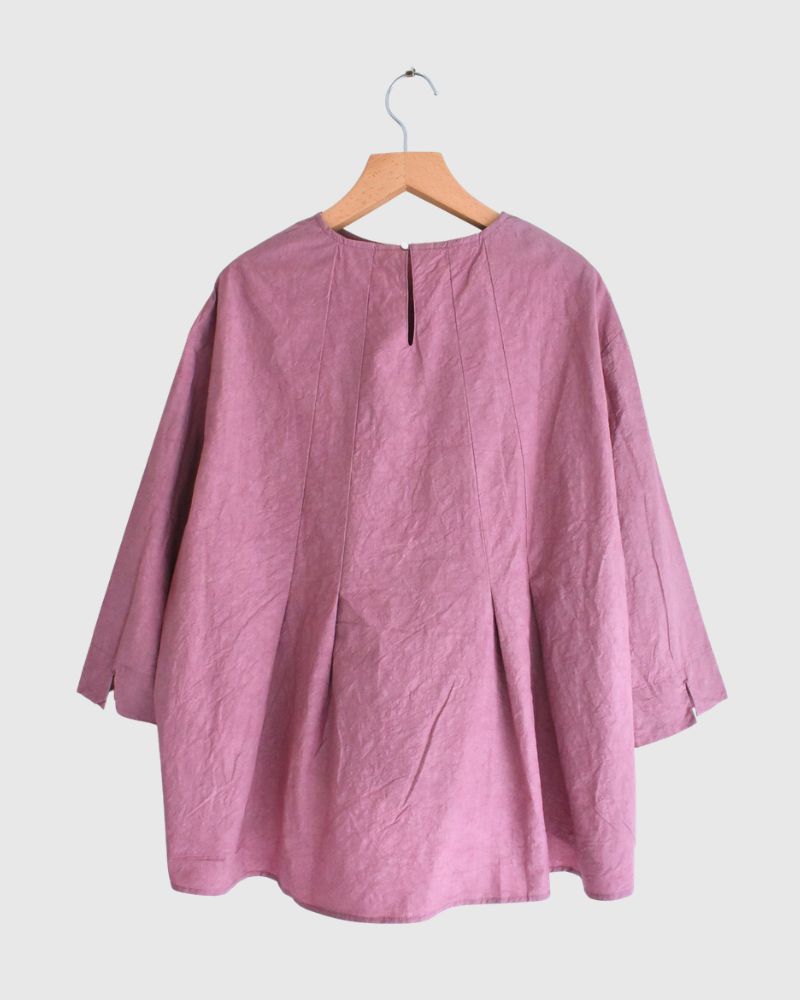 Tucked Blouse in Plum