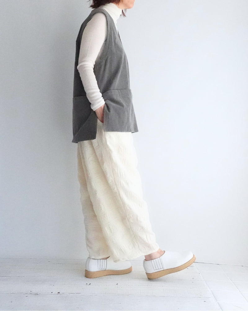 Work Pullover Vest (Corduroy) in Gray