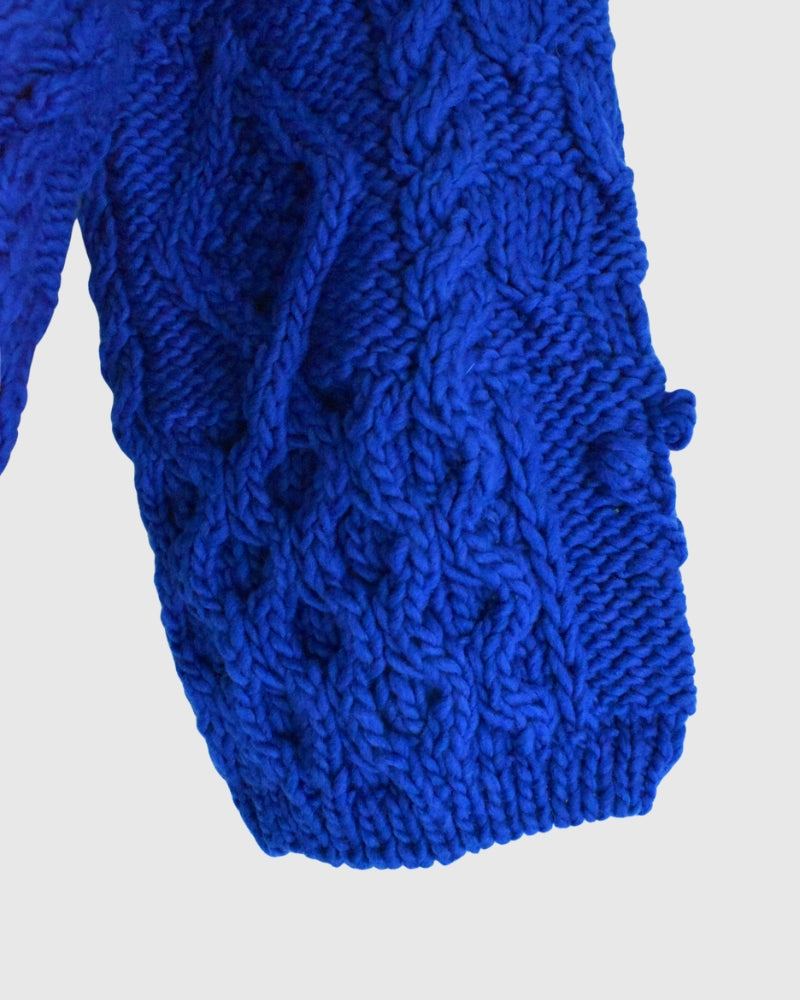 Peru Hand Knit Pullover in Blue