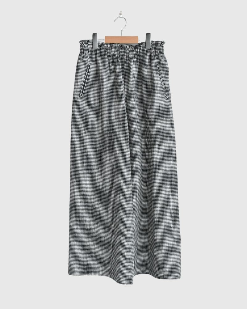 Easy Wide Pants (LINEN) in Black/White