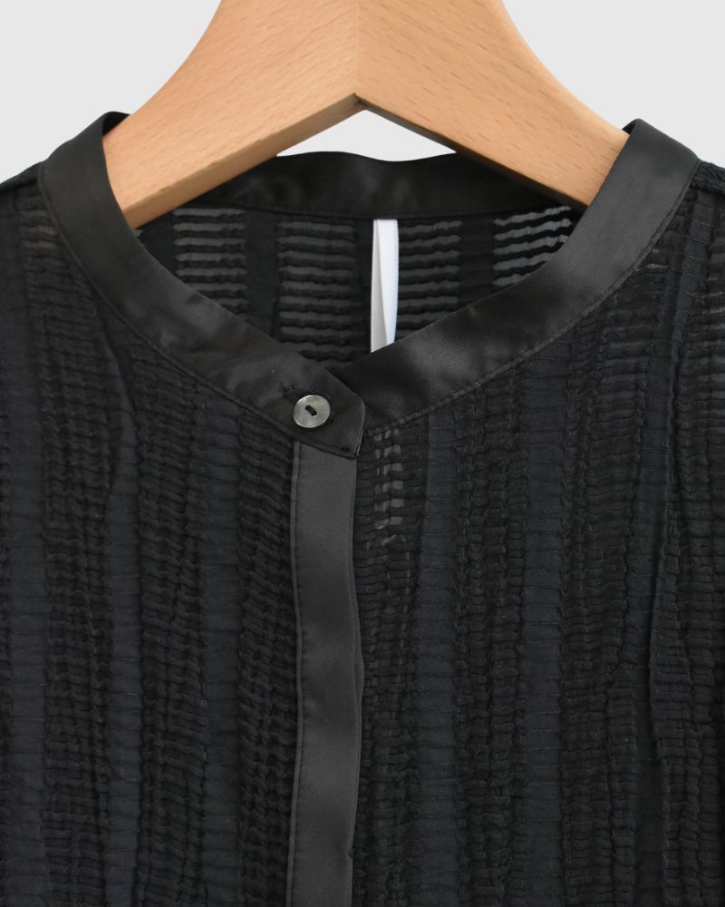 Wide Square Blouse in Black