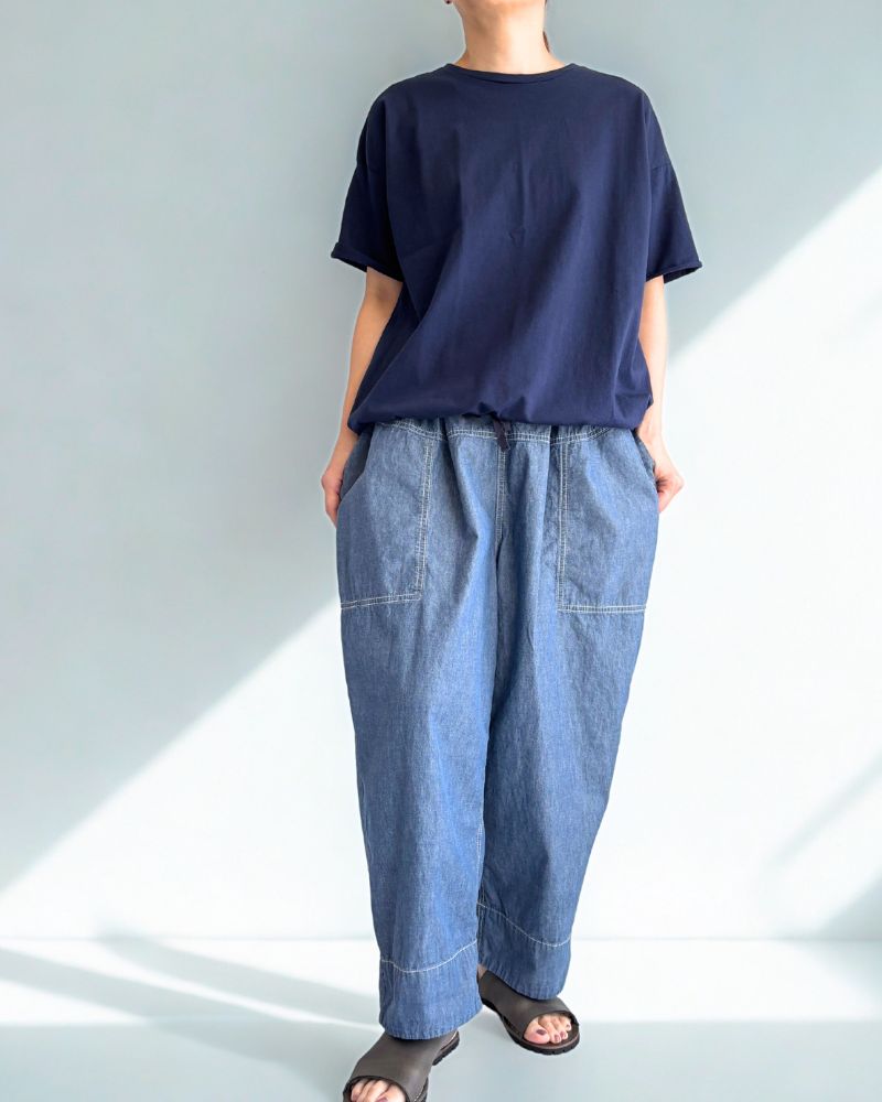 Cutoff Drawstring Tee in Navy
