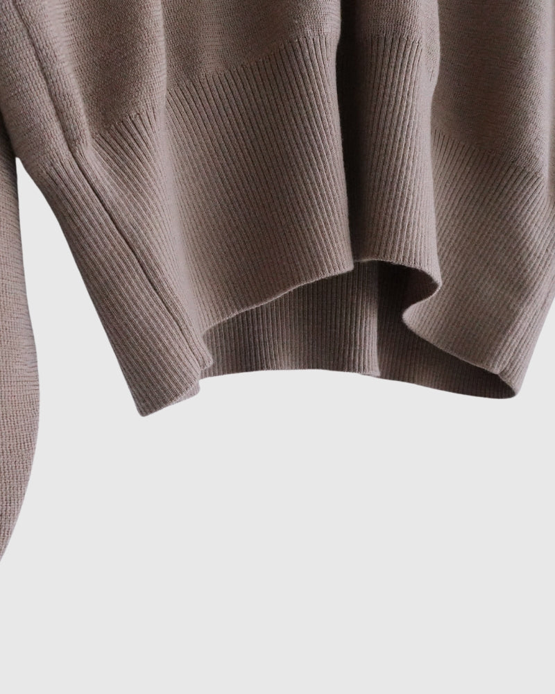Deep V-Neck Sweater in Mocha