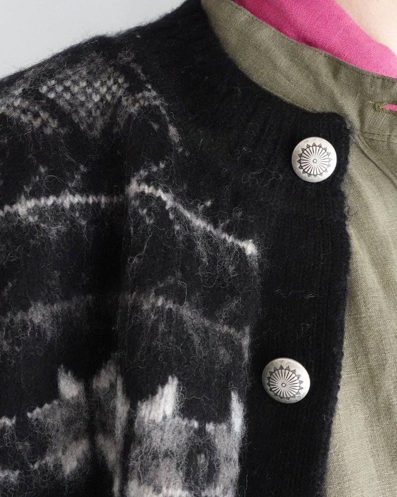 Nordic Knit Cardigan in Black