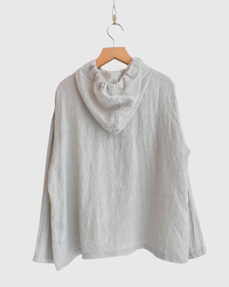 Hoodie Shirt (LINEN) in Natural