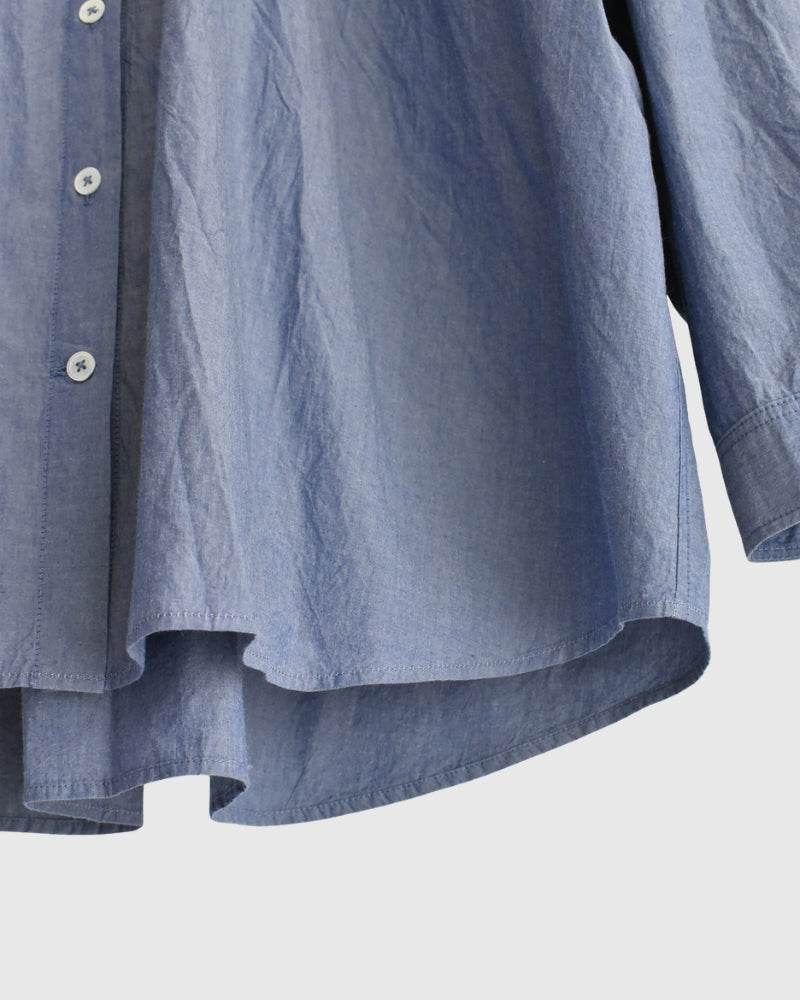 Regular Collar Big Shirt in Blue