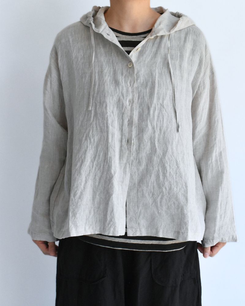 Hoodie Shirt (LINEN) in Natural