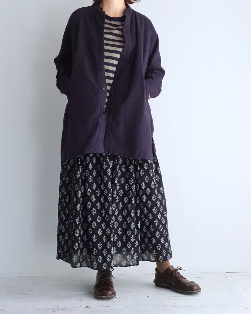 Stand Collar Shirt in Marine